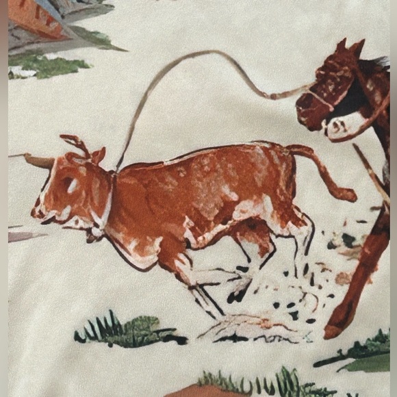 High waisted cowboy western horse ranch equestrian flared statement leggings 2XL - Picture 7 of 10